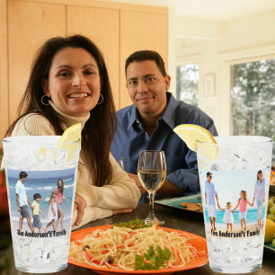 Verre Personnaliser 2 Photo de famille   Texte personnal