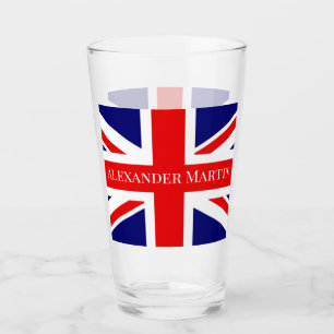 Verre Personnaliser avec le nom British National Flag