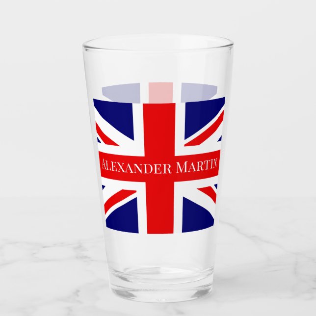Verre Personnaliser avec le nom British National Flag (Devant)