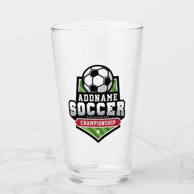 Verre Personnaliser Football AJOUTER TEXTE Varsity Team  (Devant)