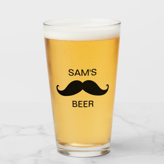 Verre Personnaliser Nom Beard Beer Fête des pères (Devant (rempli))