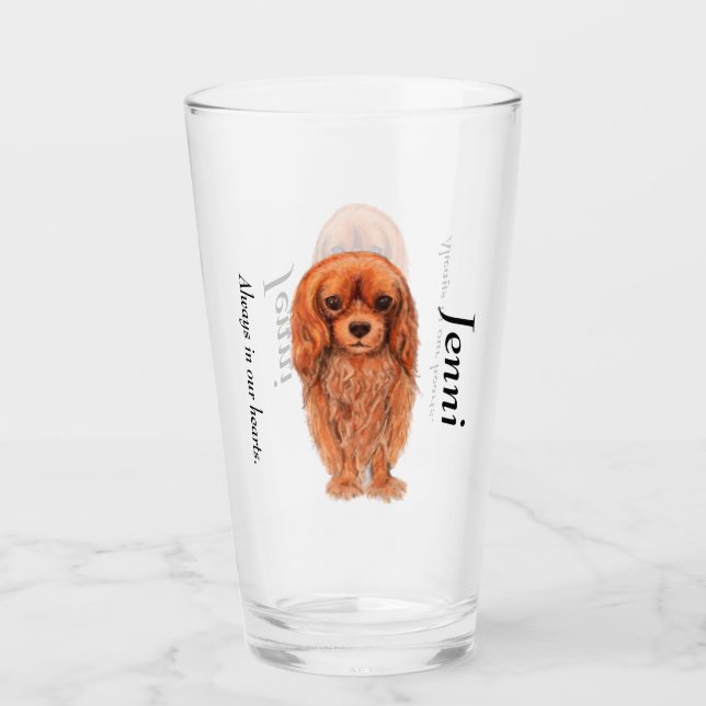 Verre Personnaliser Ruby Cavalier King Charles Spaniel (Devant)