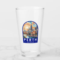Perth Australia Travel Art Vintage