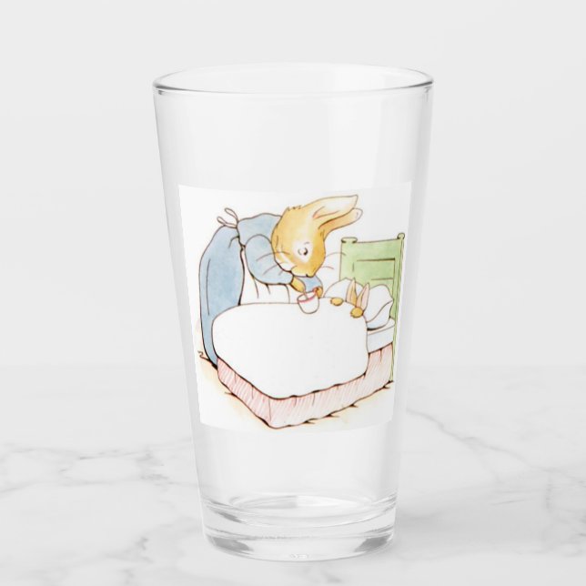 Verre Peter Rabbit au lit (Être nourri par sa mère) (Devant)