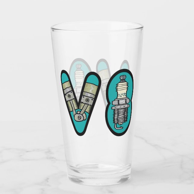 Verre Pétrolhead V8 Voiture passionné (Devant)
