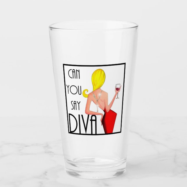 Verre "Peux-tu dire DIVA ?" (Devant)