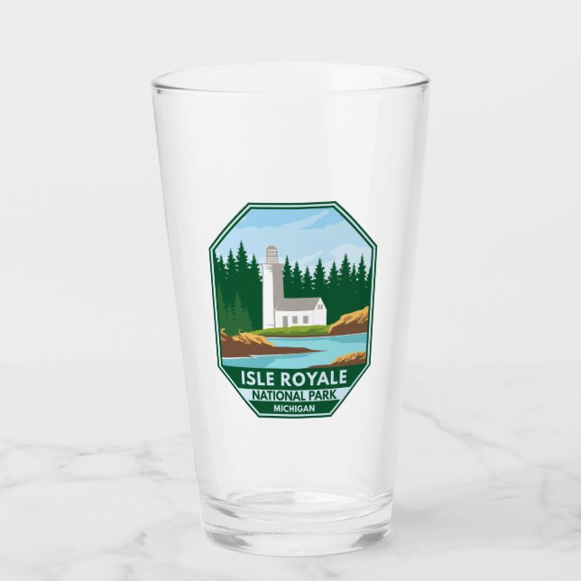 Verre Phare du Parc national de l'Isle Royale Emblem rét (Devant)