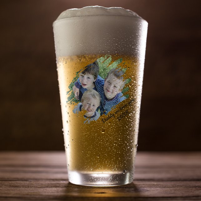 Verre Photo à effet gratté moderne | Bière personnalisée (Créateur téléchargé)