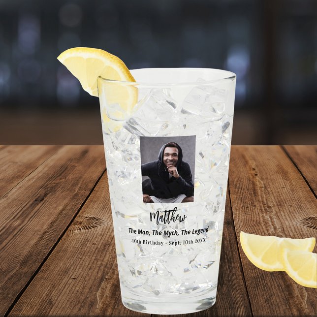 Verre Photo anniversaire homme mythe légende (Créateur téléchargé)