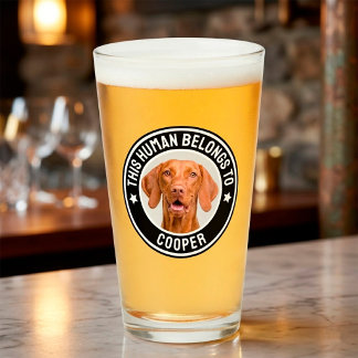 Verre Photo de chien de compagnie "Cet humain appartient