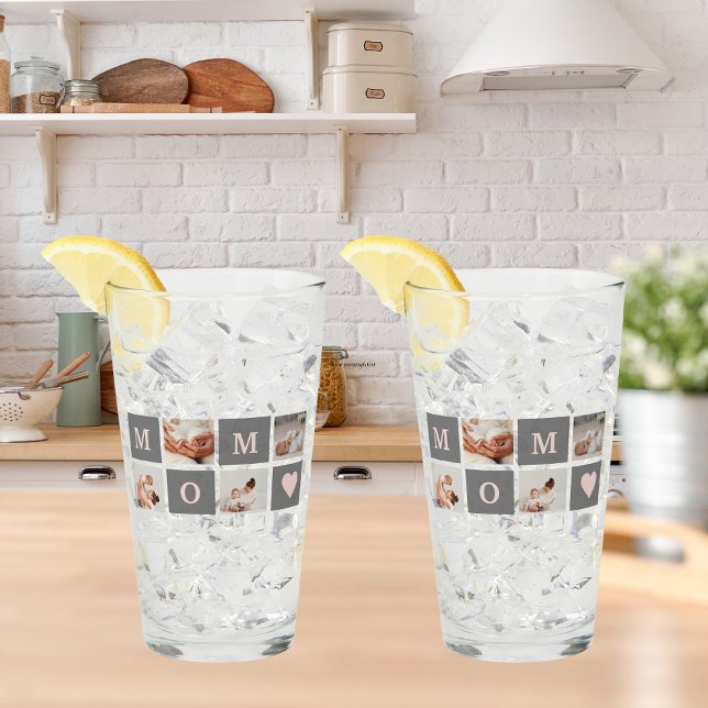 Verre Photo de collection moderne Best Mom Pink & Grey C (Créateur téléchargé)