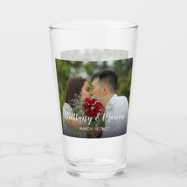 Verre Photo de mariage personnalisée (Devant)