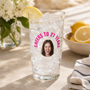 Verre Photo de texte personnalisé pour 21e anniversaire 