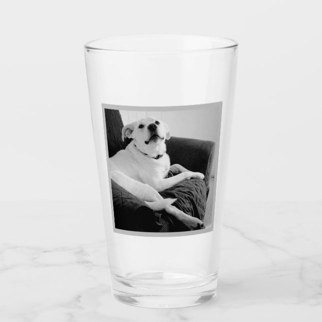 Verre Photo en noir et blanc du message textuel de Talki (Devant)