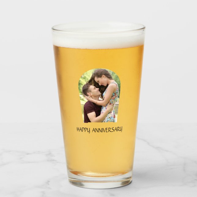 Verre Photo Etched Beer Mug Photo personnalisée (Devant (rempli))