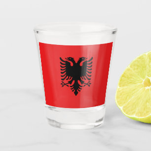 Verre photographié patriotique avec drapeau d'Alba
