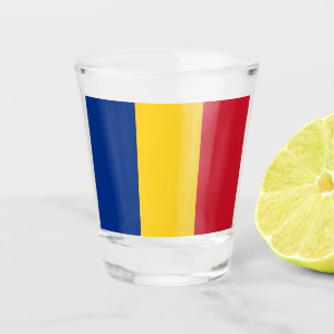 Verre photographié patriotique avec drapeau de Rou