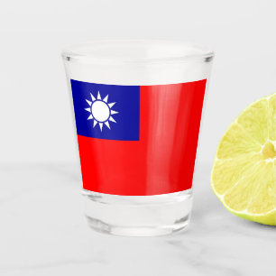 Verre photographié patriotique avec drapeau de Taï
