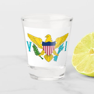 Verre photographié patriotique avec drapeau des îl