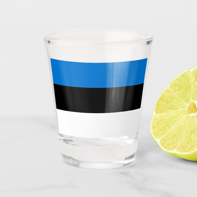 Verre photographié patriotique avec drapeau d'Esto (Devant)