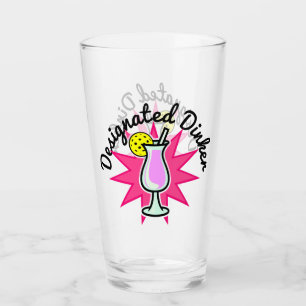Verre Pickleball Dinker désigné - Cocktail rose