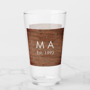 Verre pierre de brique rustique Brown ajouter le nom let