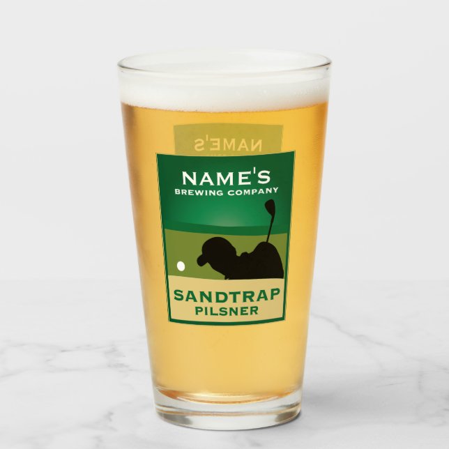 Verre Pilsner de piège à sable personnalisé (Devant (rempli))