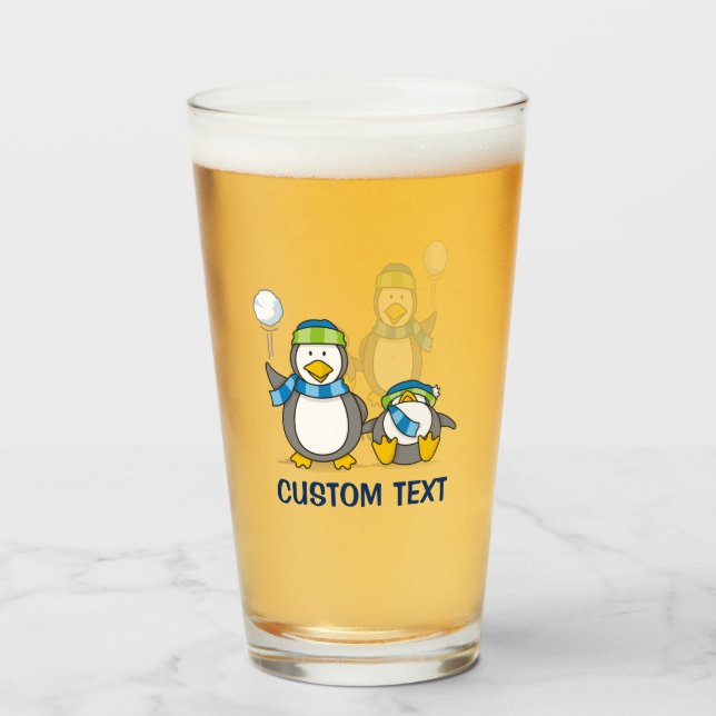 Verre Pingouins à neige (Devant (rempli))