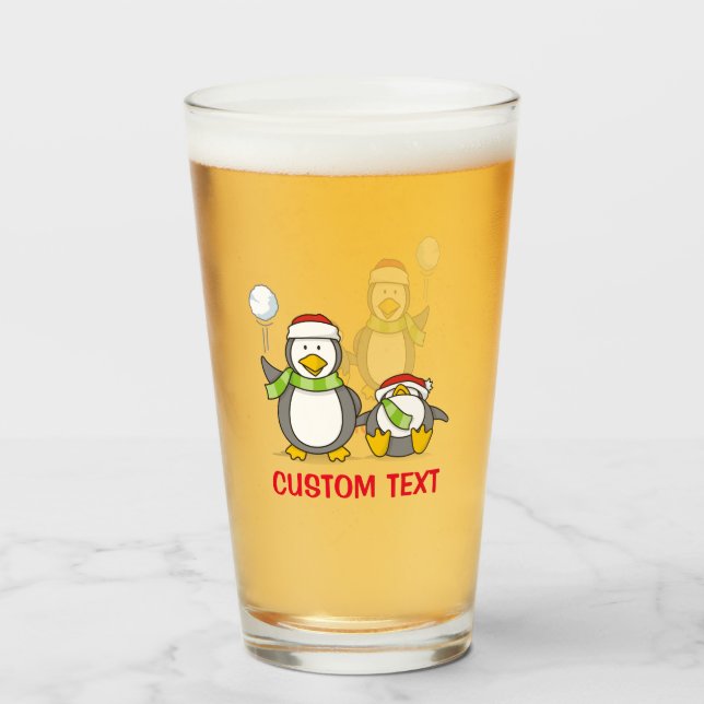 Verre Pingouins de Noël (Devant (rempli))