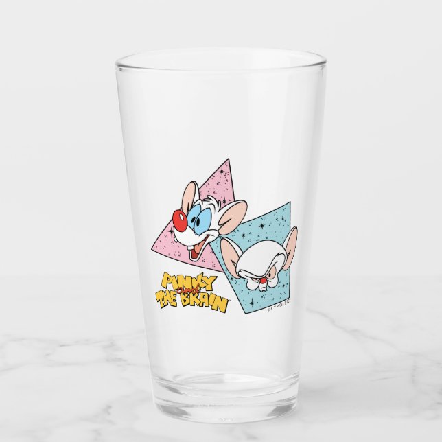 Verre Pinky et le cerveau | Graphiques de caractères rét (Devant)