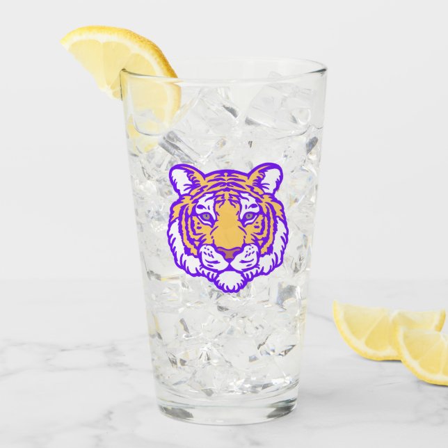 Verre pinte violet or Louisiane Tiger (Devant glace)
