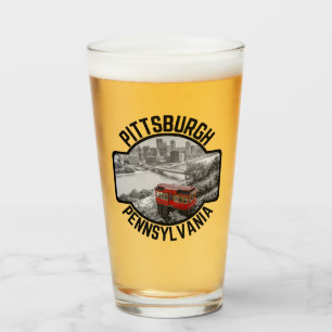 Verre Pittsburgh Pennsylvania Steel City Skyline Incline