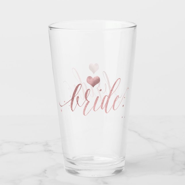 Verre PixDezines FAUX OR ROSE, MARIÉE (Dos)