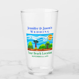 Verre Plage Tropical Destination Mariage Favor Pint
