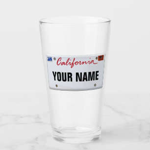 Verre Plaque de licence Californie (personnalisable)