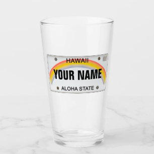 Verre Plaque de licence Hawaii (personnalisable)