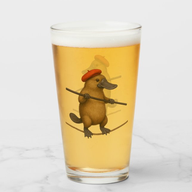 Verre Platon ornithorynque funambule (Devant (rempli))