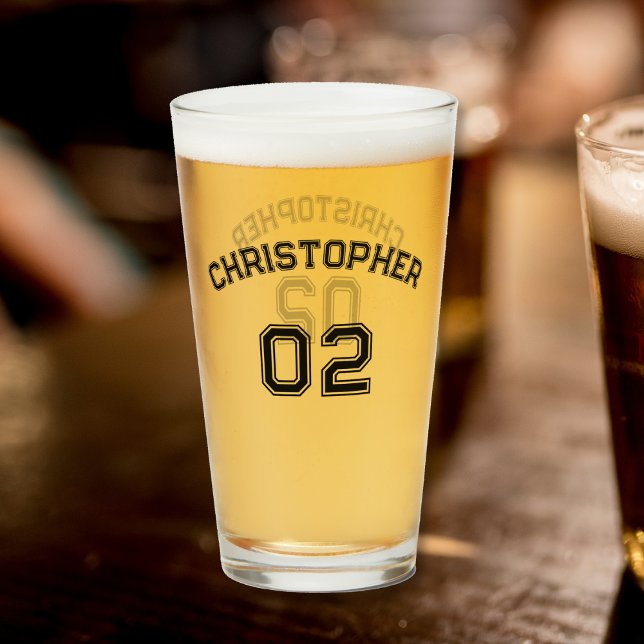 Verre Player Name Jersey Number Game Day Party Sports (Player Name Jersey Number Game Day Party Sports Glass)