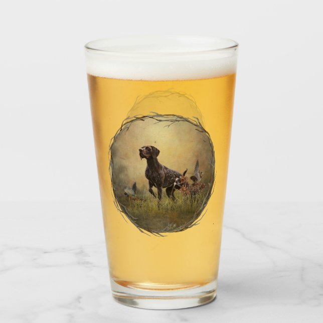 Verre Pointeur à poils courts allemand (Dos (rempli))