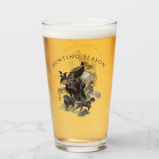 Verre Pointeur À poils durs allemand (Dos (rempli))