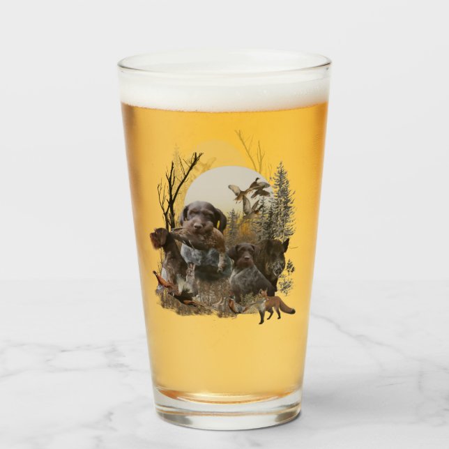 Verre Pointeur À poils durs allemand (Dos (rempli))