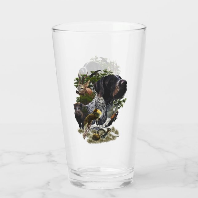 Verre Pointeur À poils durs allemand (Dos)