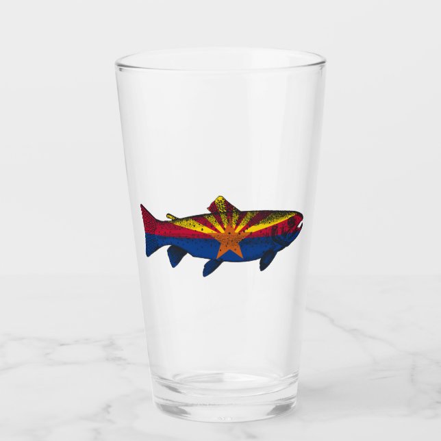 Verre Poisson Arizona Drapeau truite (Devant)
