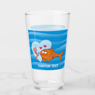 Verre Poisson et appât en amour