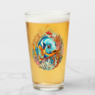 Verre Poissons Tropicaux Couleurs Vives Ambiance Été
