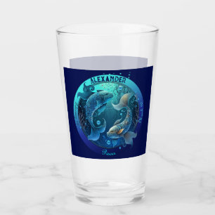 Verre Poissons Zodiaque Bière Personnalisable