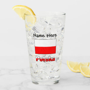 Verre Polska et drapeau polonais