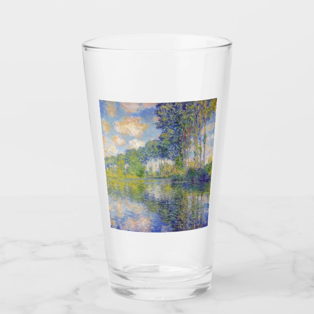 Verre Poplaires sur l'Epte (par Claude Monet) (Devant)