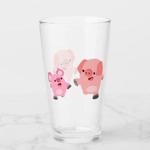 Verre Porcs courants mignons de bande dessinée