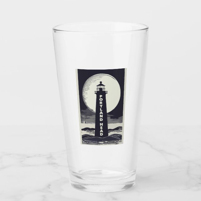Verre Portland Head Maine Lighthouse Moon (Devant)